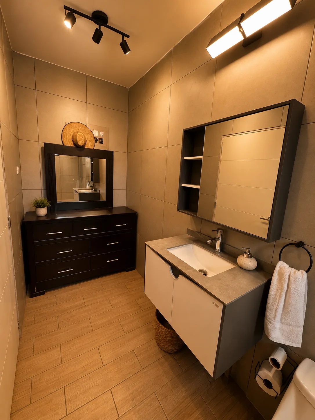 Lavamanos y baño de Horizonte Loft