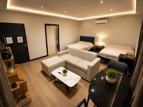 Interior luminoso de Horizonte Loft